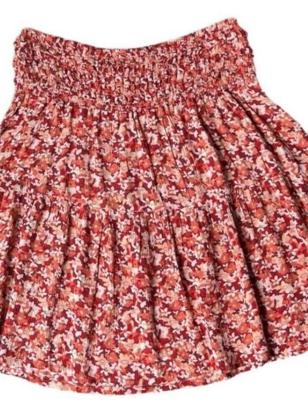 Fat Face Rusty Floral Smocked Waist Skirt, Sz 10, NWOT